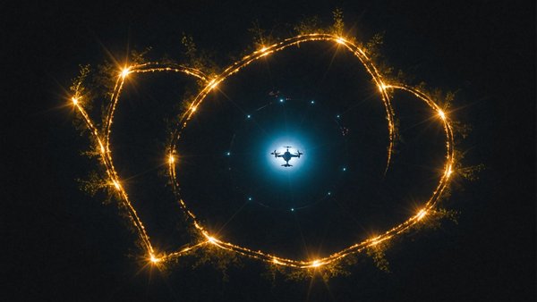 Inoubliables spectacles de drones lumineux avec diffuse